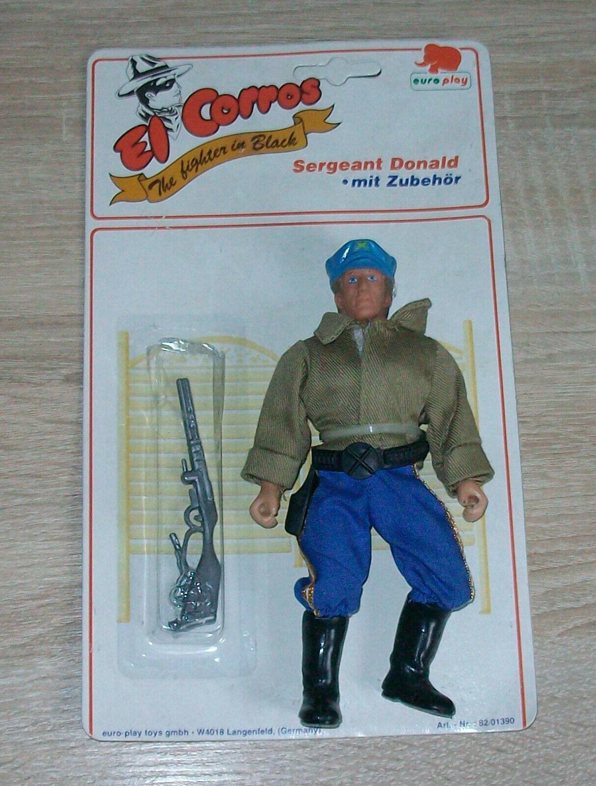 Vintage 1980s El Corros the Fighter in Black 6 Inch Figure 